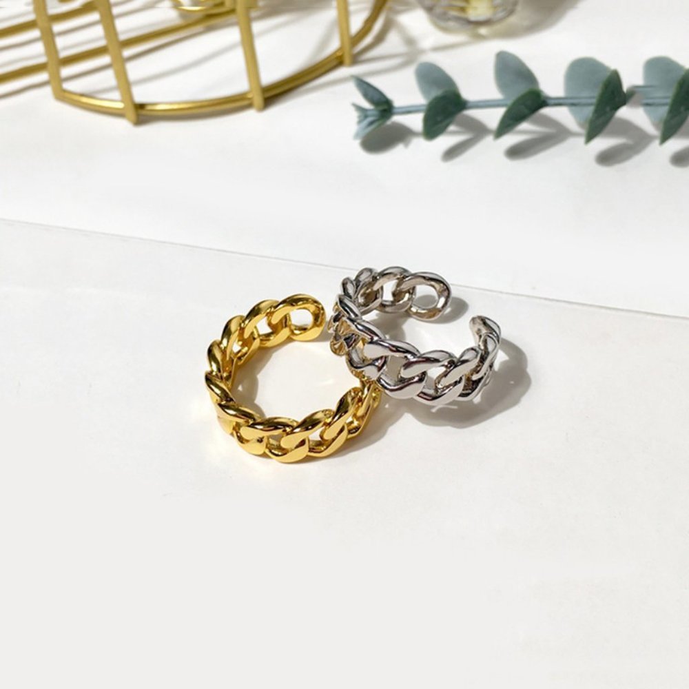 *NEW Gold/Sterling Silver Link Adjustable Ring - Picture 8 of 14